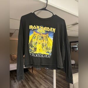 Cotton on Iron Maiden cropped long sleeve tshirt
